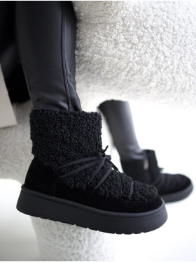 Уггі Lamb black замша з хутром VUBO