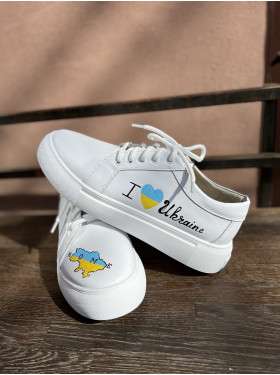 Кеди з ручним розписом I LOVE UKRAINE VUBO