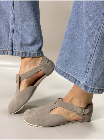 Босоножки Barefoot бежевая замша
