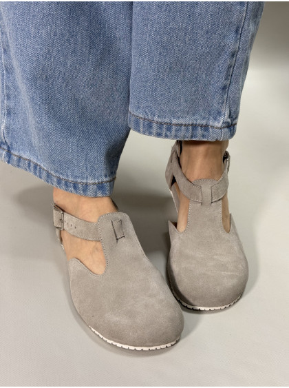 Босоножки Barefoot бежевая замша