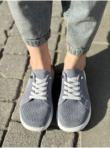Анатомические кеды замша denim перфорация Wind